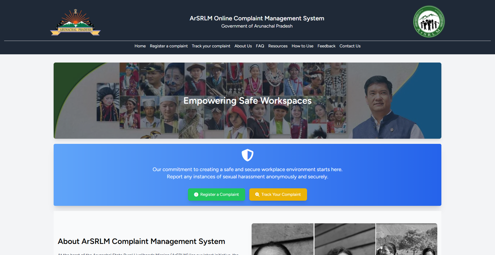 ArSRLM Online Complaint Management System